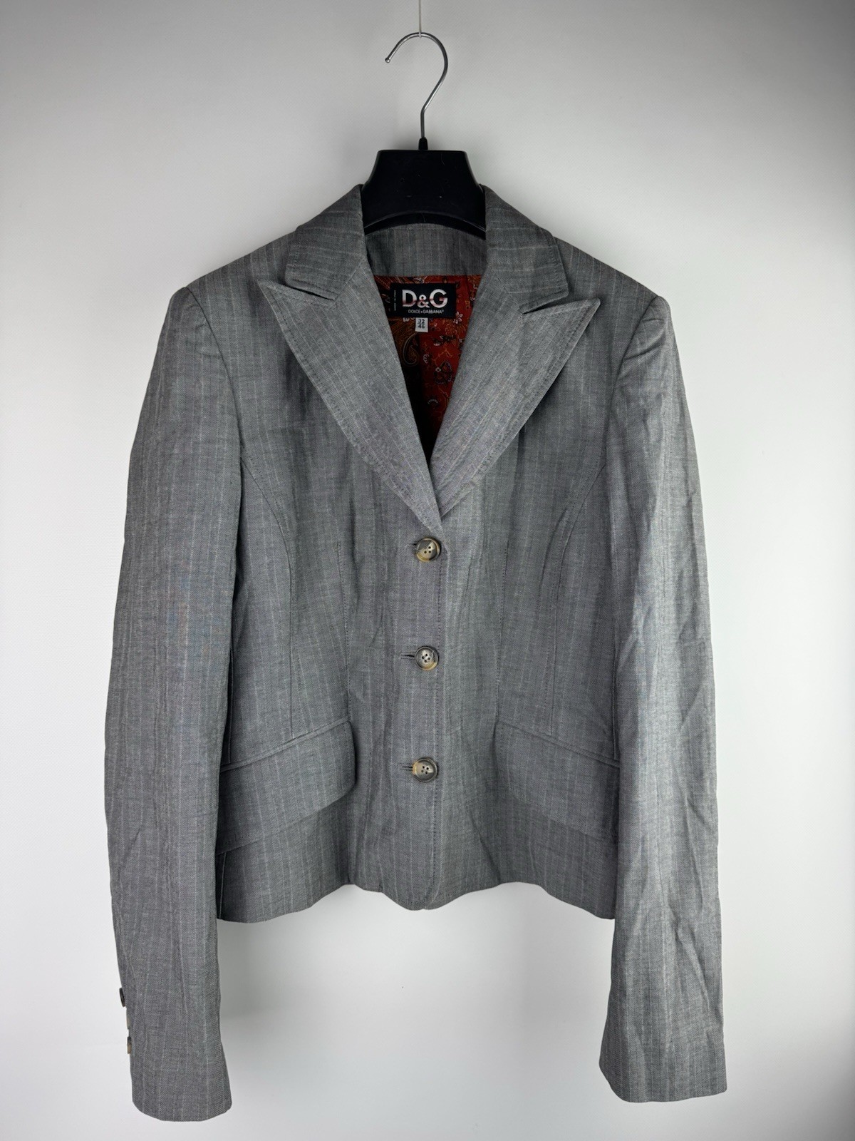 Vintage 00s Dolce&Gabbana Formal Suit Blazer Jacket Paisley Lining Women’s