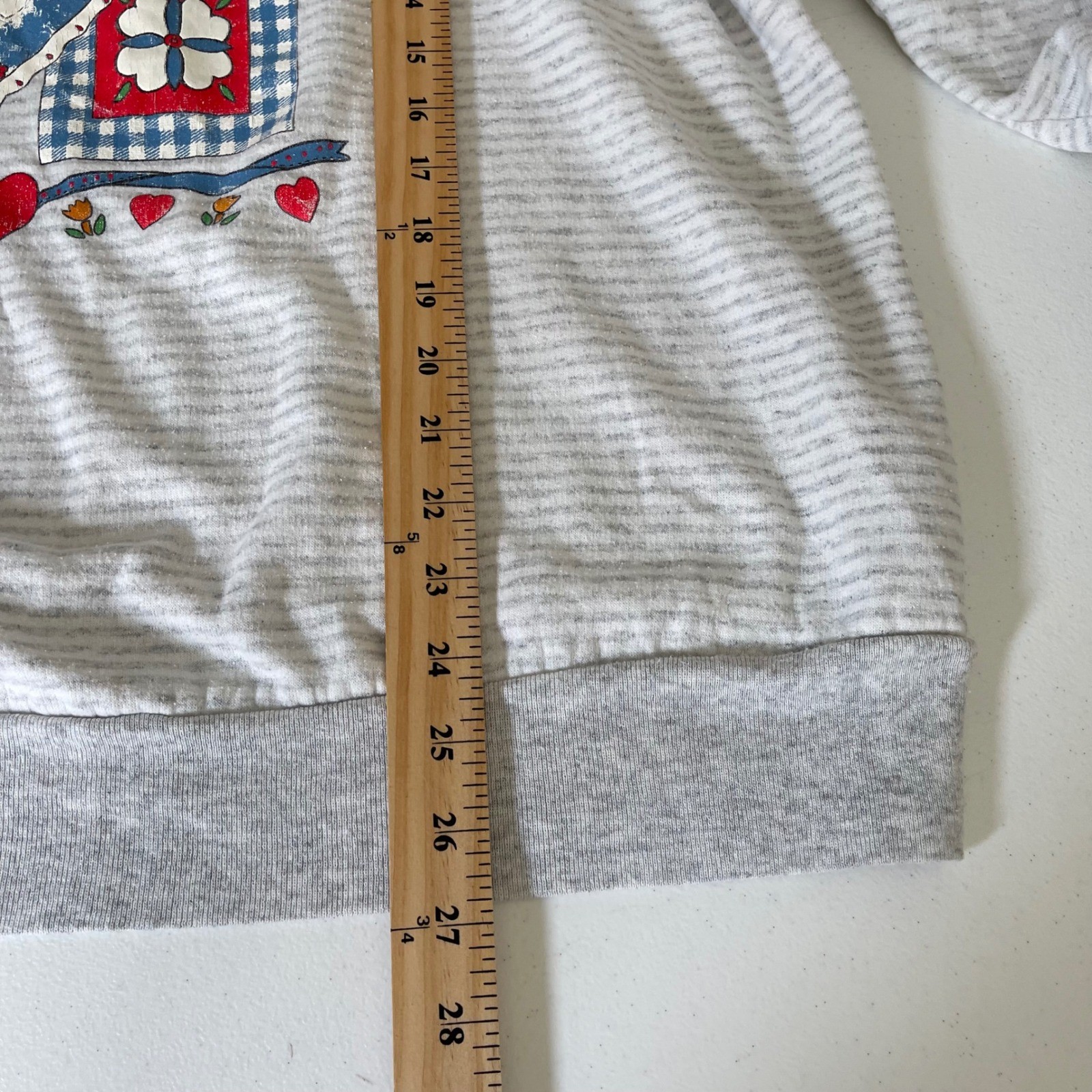 Vintage Separate Issue Sweatshirt XL Gray Cottagecore Mock Neck Hearts 80s