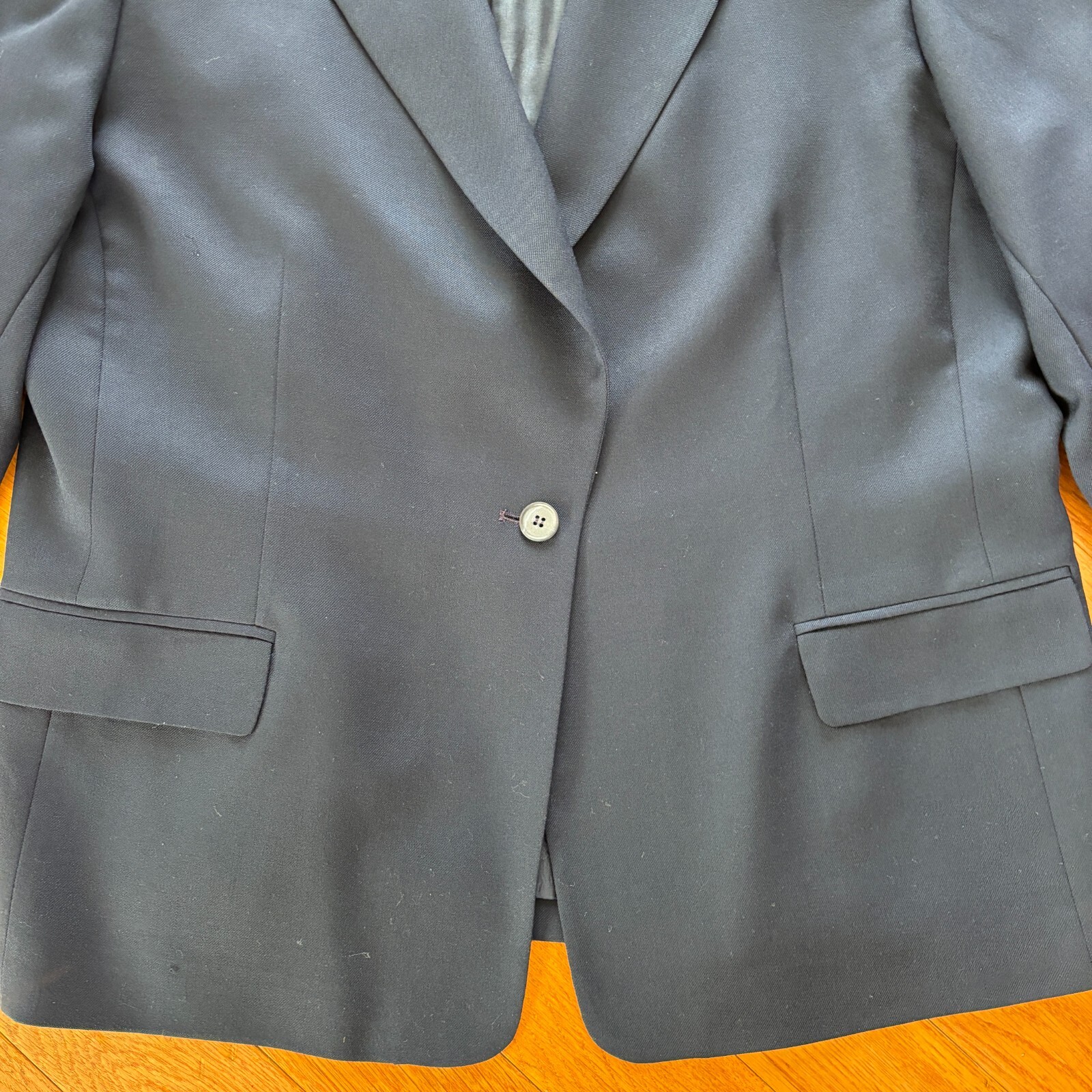 VTG Pendleton 100% Virgin Wool Blazer Womens 18W Plus Navy Blue Made In USA READ