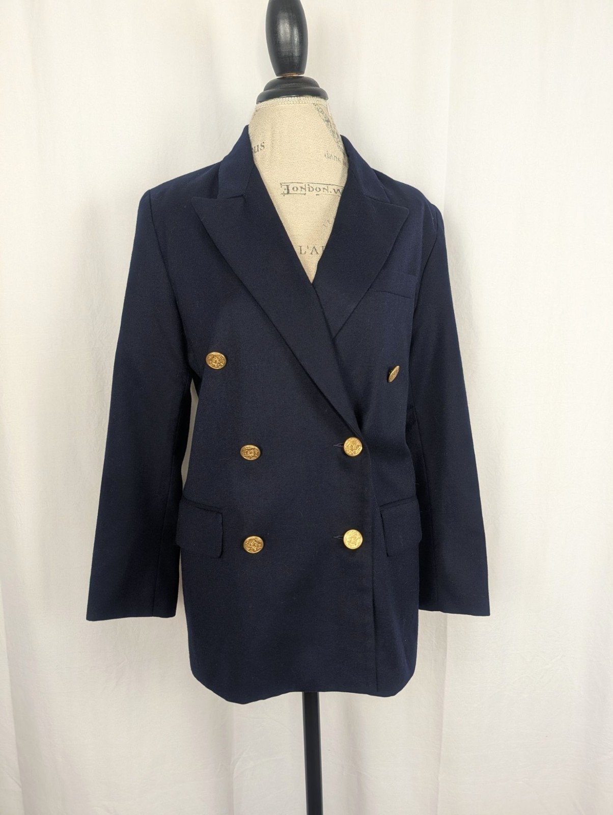 Vintage 90s Rafaella Blue Blazer Small Double Breasted
