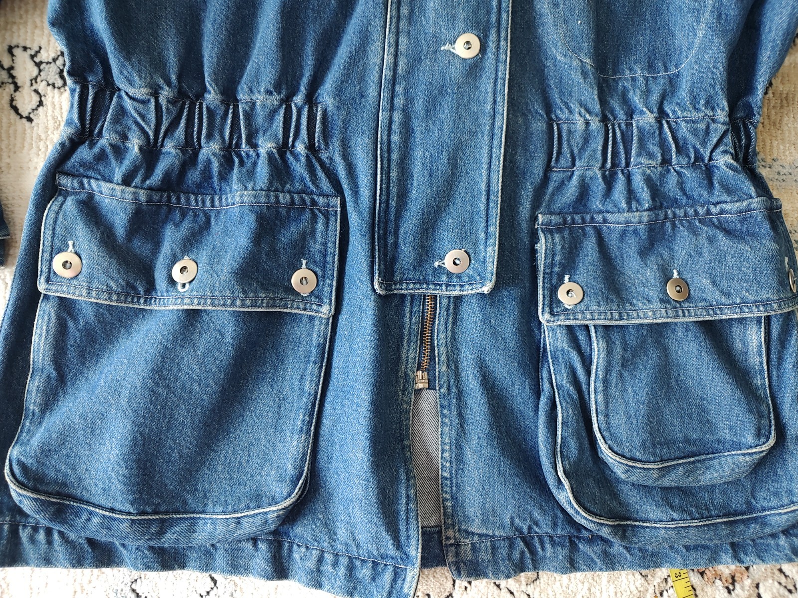 Vintage Womens Chore Barn Jacket Denim 90s Y2K Size Medium Jones Wear Hooded