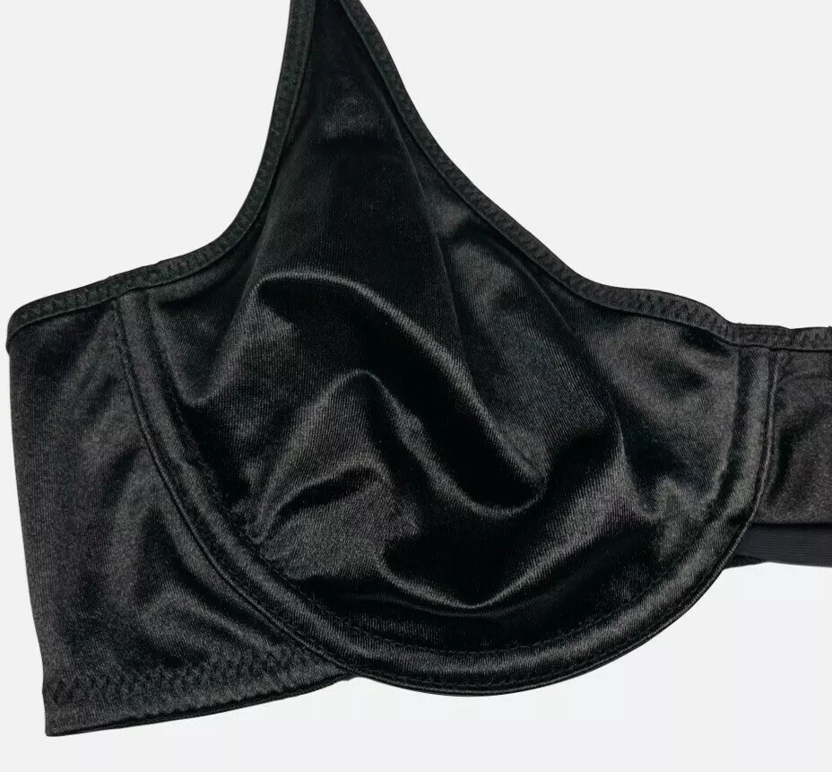 Unlined Satin Bra · Second Skin · Black · 36C