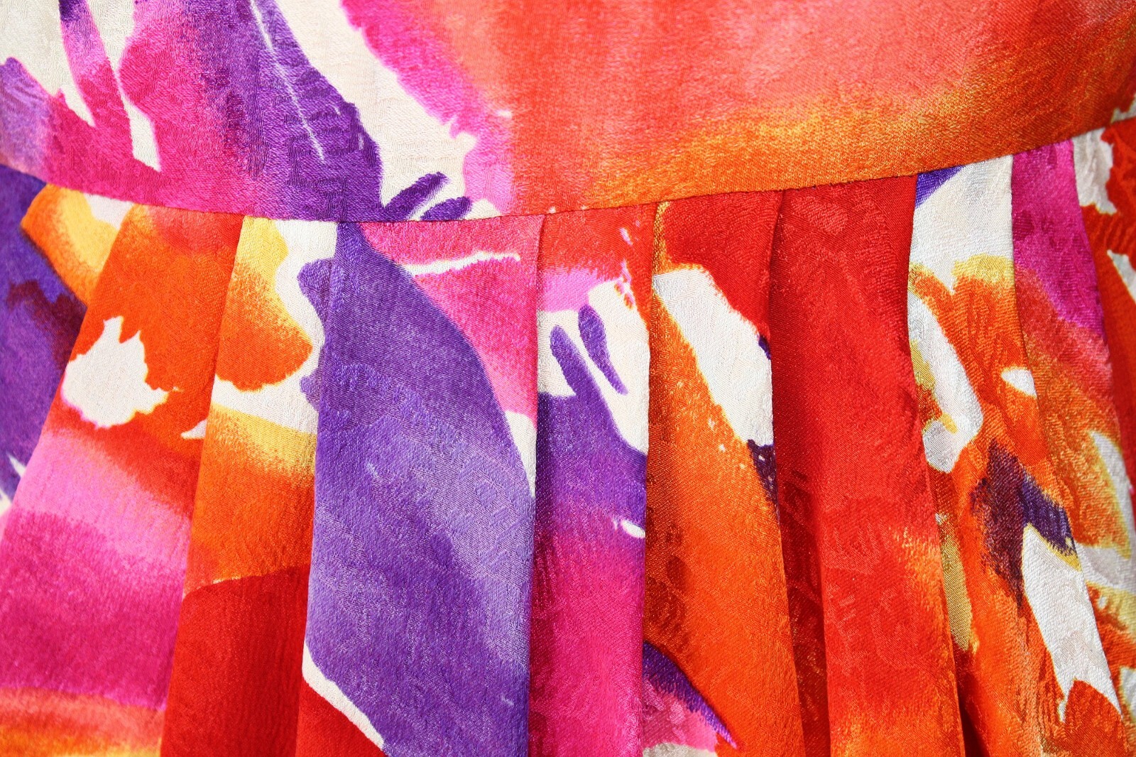 Fairy Romantic VTG 80s Party Dress Sz S Multicolor Abstract 3/4 Sl Dopamine #03