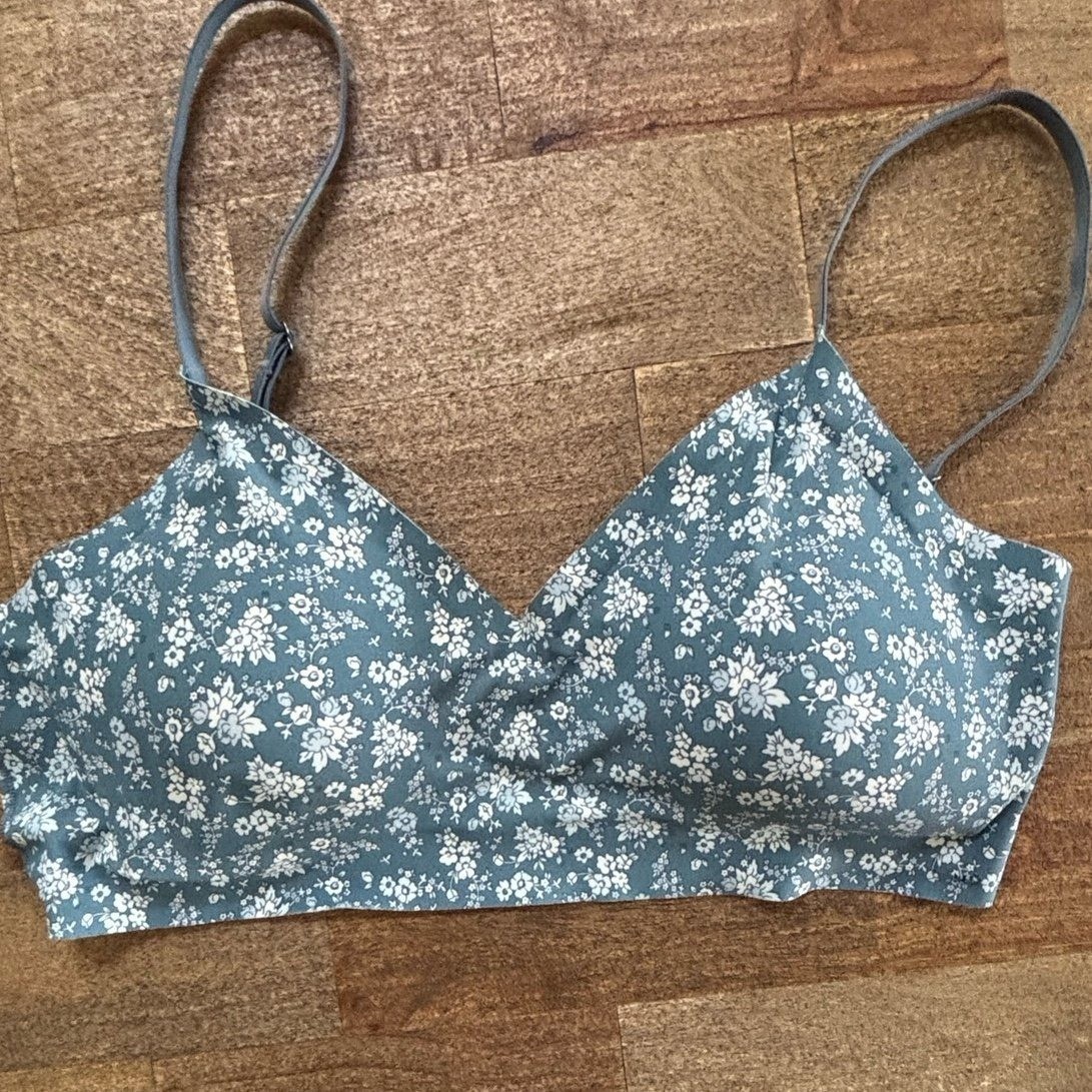 Lucky Brand Womens Wireless Multi Color Floral Print Bra Size XL