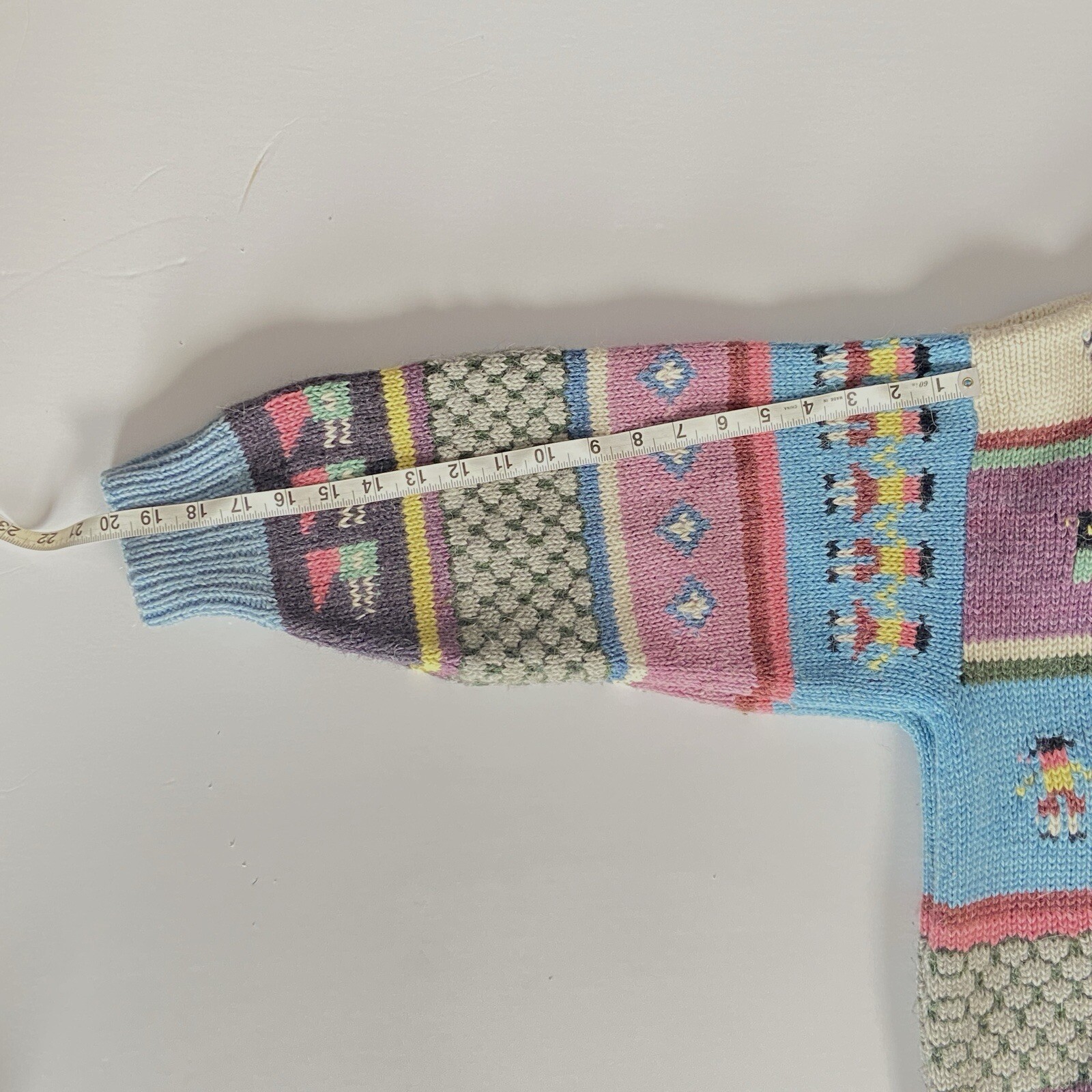 100% Alpaca Wool $250 Vintage Peruvian Cardigan Handmade by Yana, SZ L/XL, EUC
