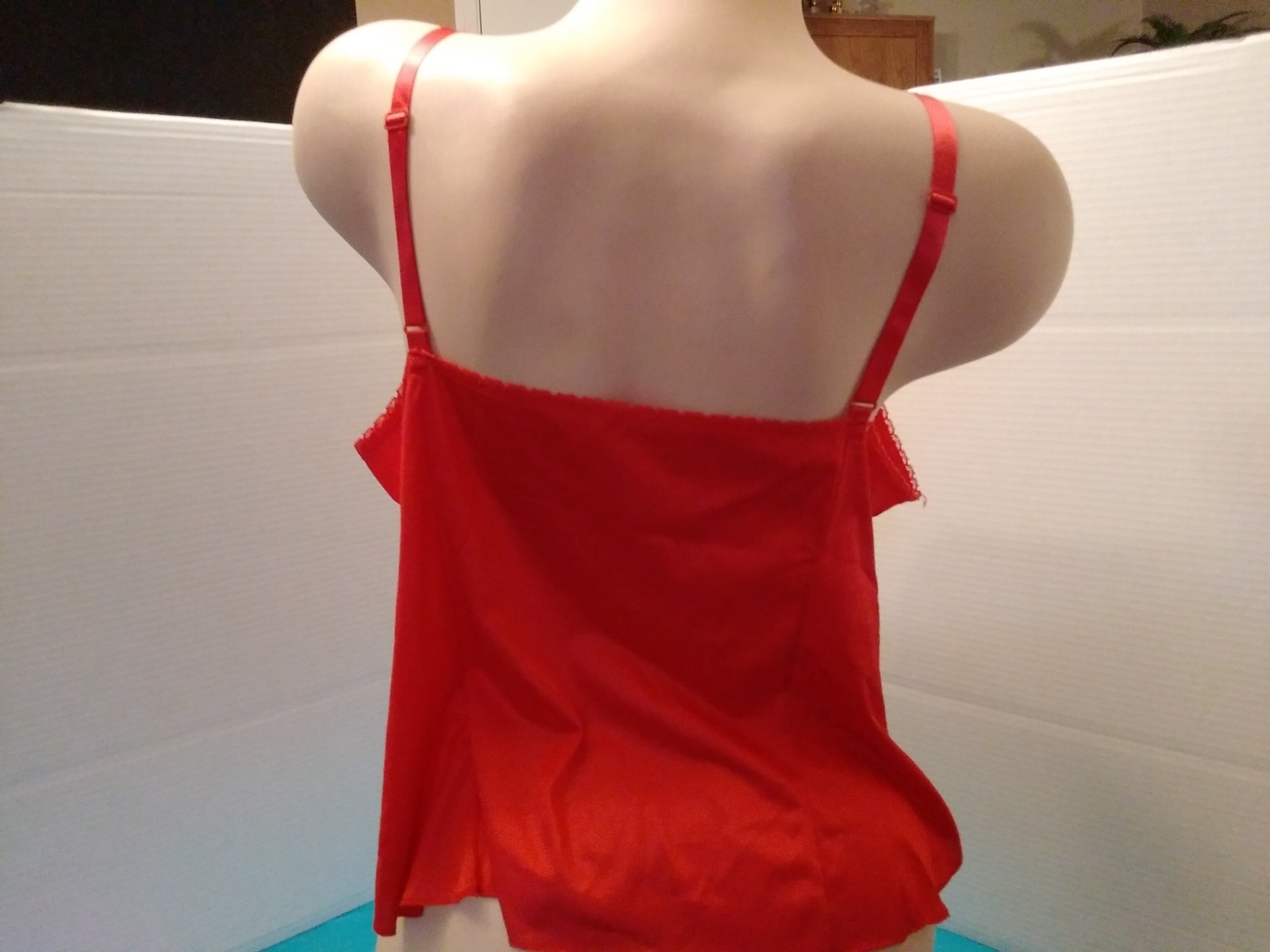 Olga Vintage Red Lace SZ 38 Cami Camisole Made USA
