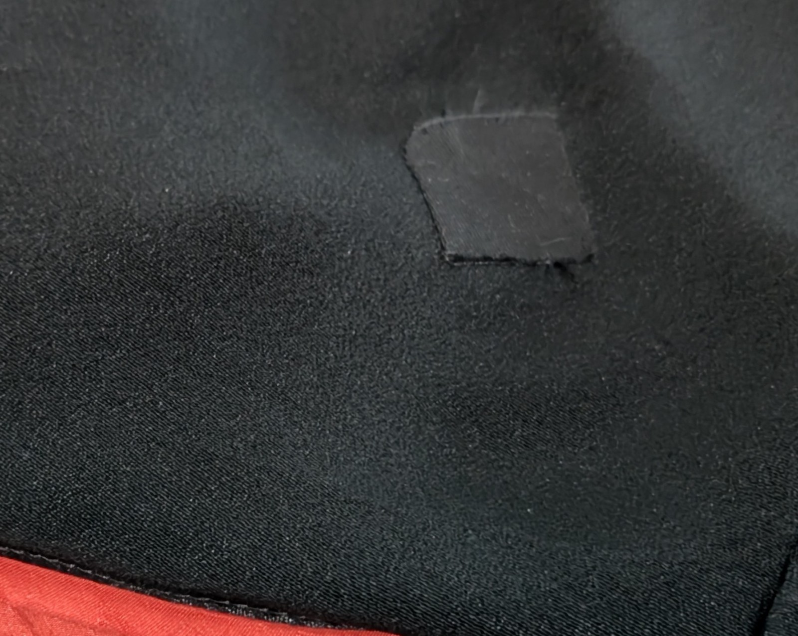 Vintage Late 30&rsquo;s Black Rayon Crepe Midi Dress Red Slip Smocking Drape Velvet M