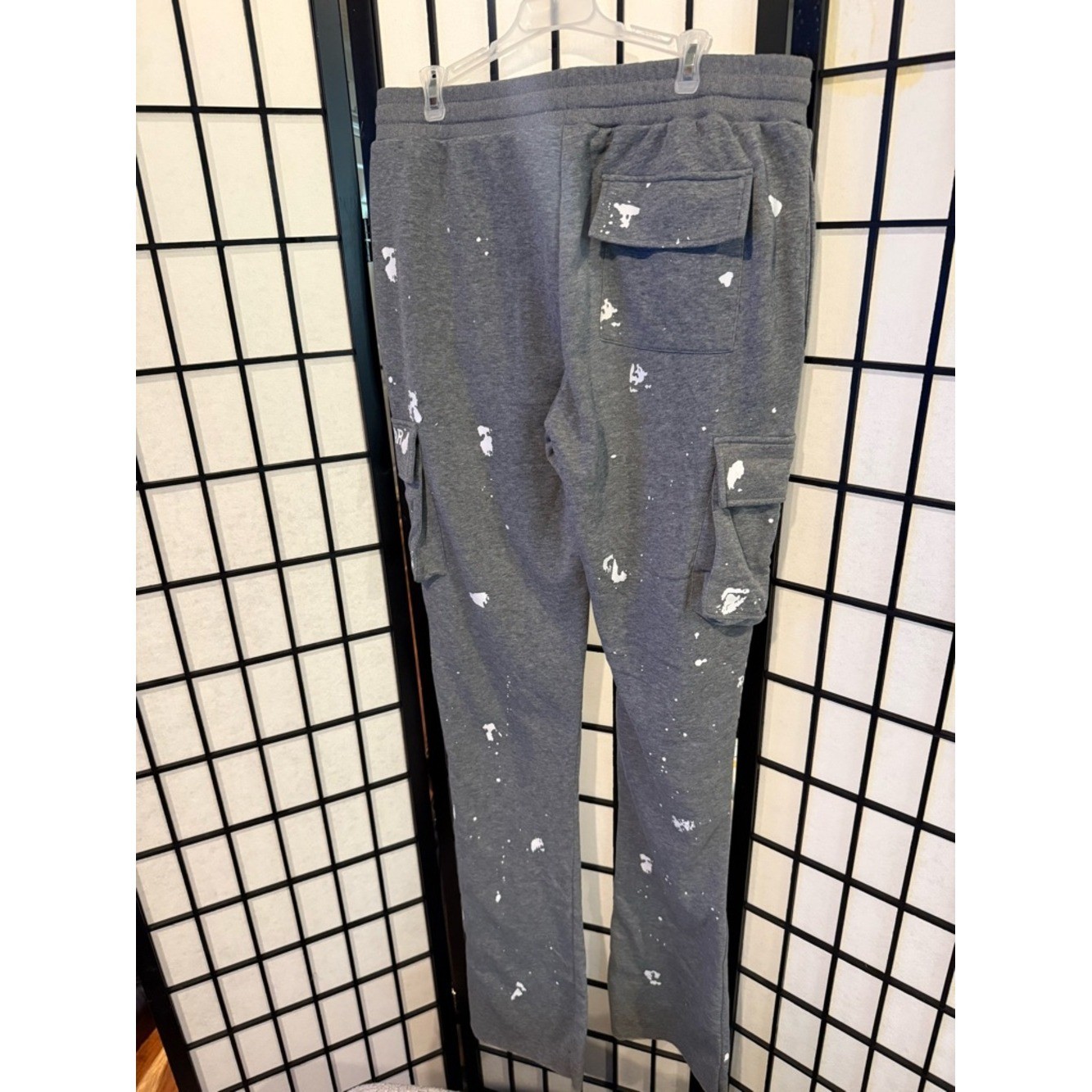 🔥 Rockstar Original NWT Gray Cargo Sweatpants Paint Splatter XXL Streetwear