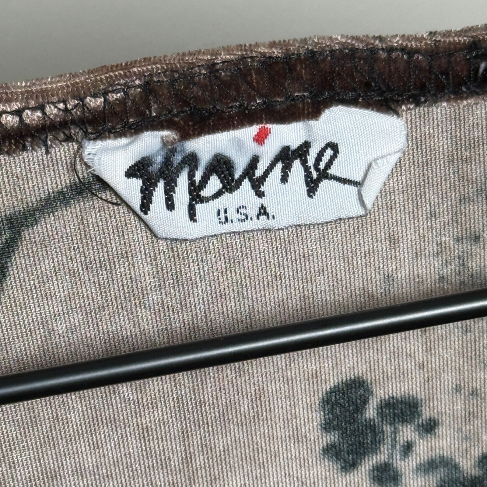 Maine USA Womens VTG Velvet Floral Ombre Top XL Silver Black Copper Whimsigoth