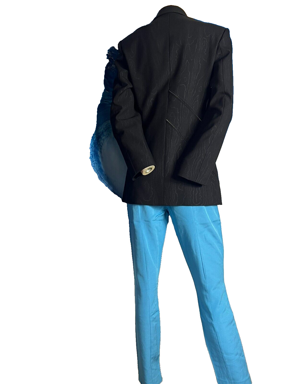 Versace Collection Trousers Turquoise Slim Fit Y2K Summer Designer IT44 DE 38/40