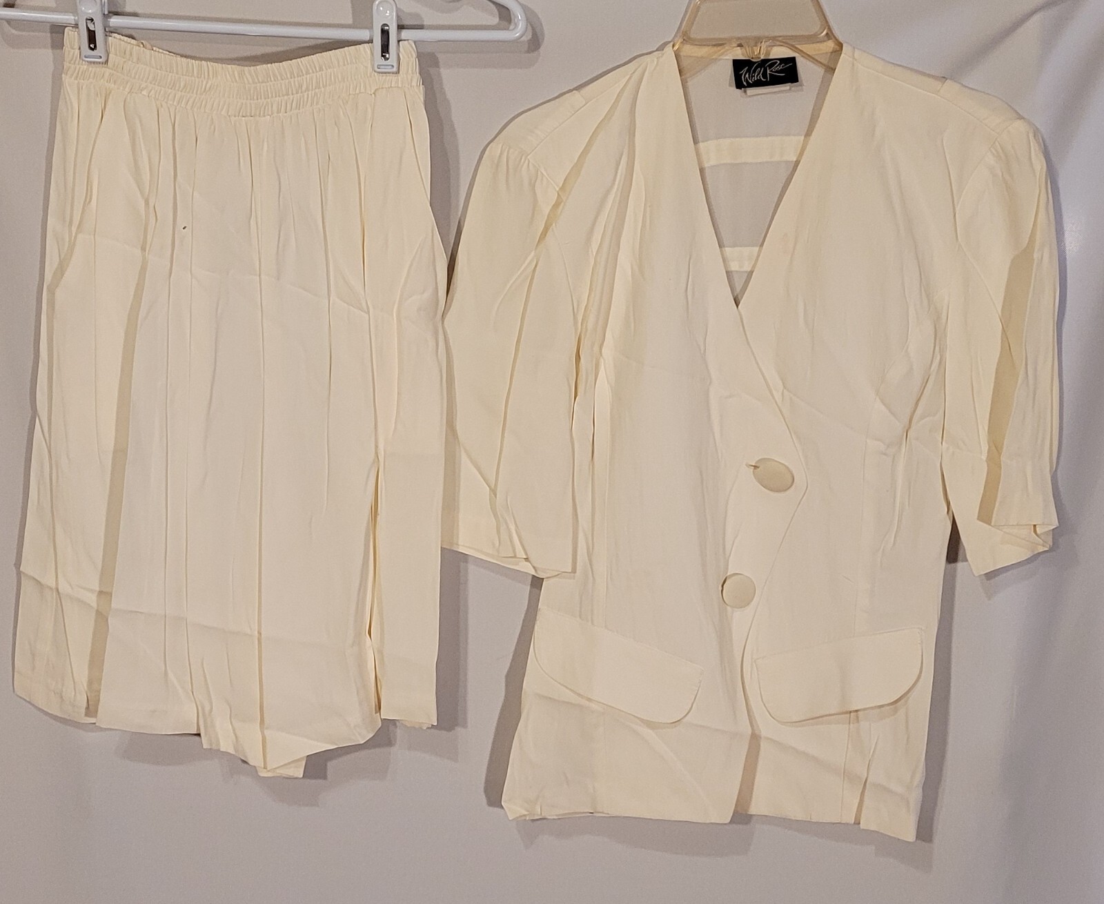 Vintage 90s Dress, Yellow, 2pc Wild Rose brand, Skirt and Shirt, Size 4
