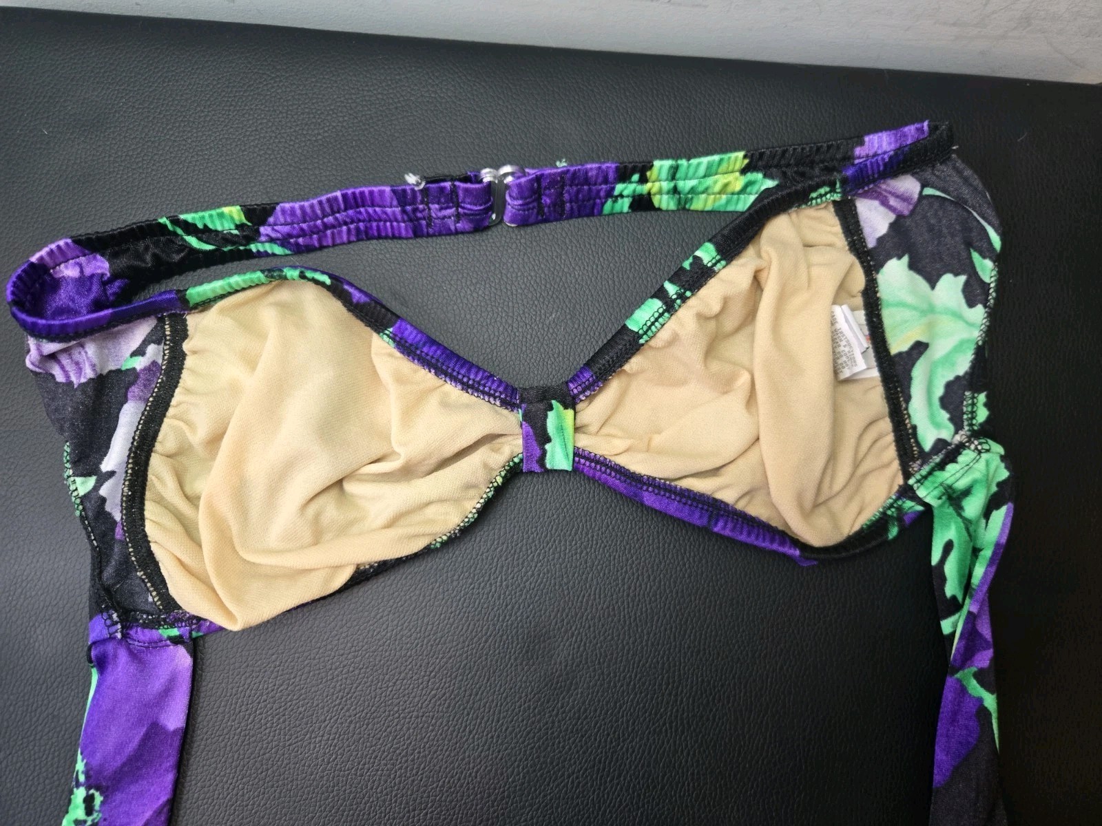 Vintage Sun Streak 2 Piece Bikini Swim Suit Shorts Bold Flower 80s 90s
