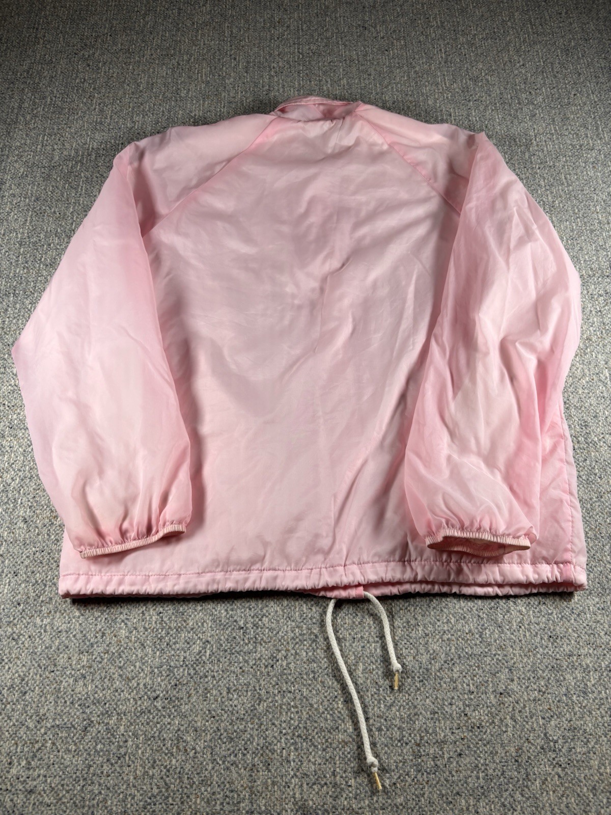 Vintage 70&rsquo;s Sears Pink Lightweight Zip Front Jacket with Drawstring Youth M