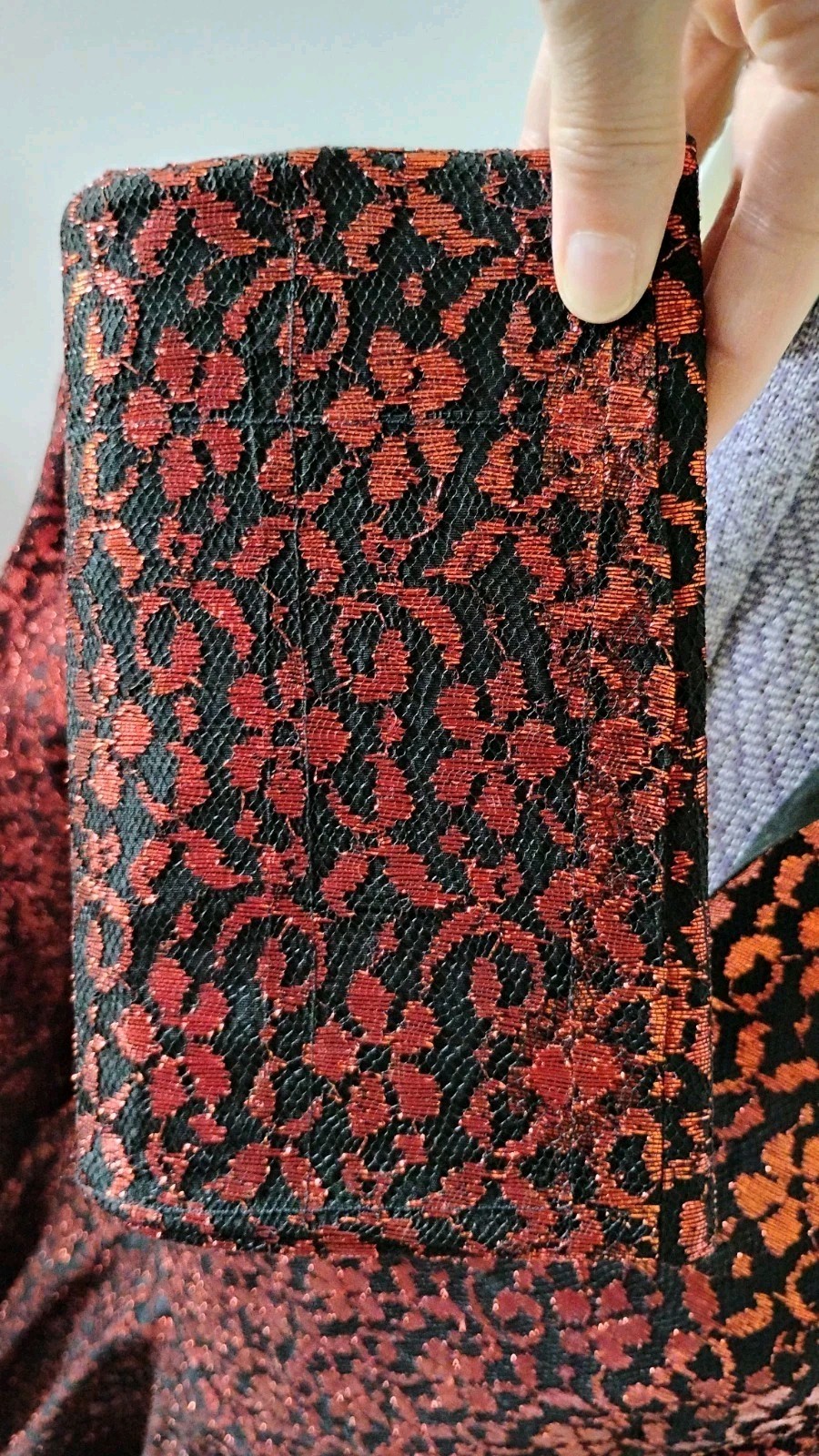 1950&rsquo;s Vintage Black Orange Lace Cocktail Party Dress Goth Witchy Halloween 4/6