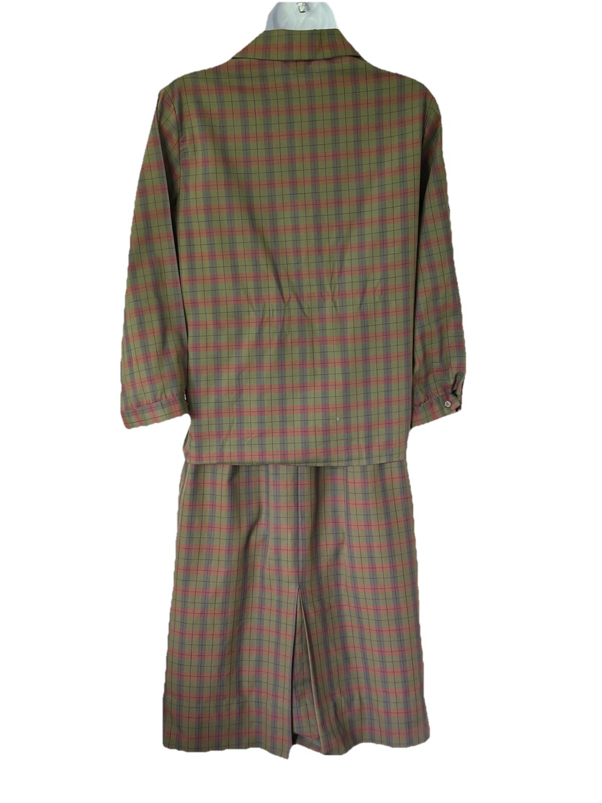Vtg 50s White Stag Plaid Shirtwaist Dress 38” Bust Broken Zip 23&Prime; Waist