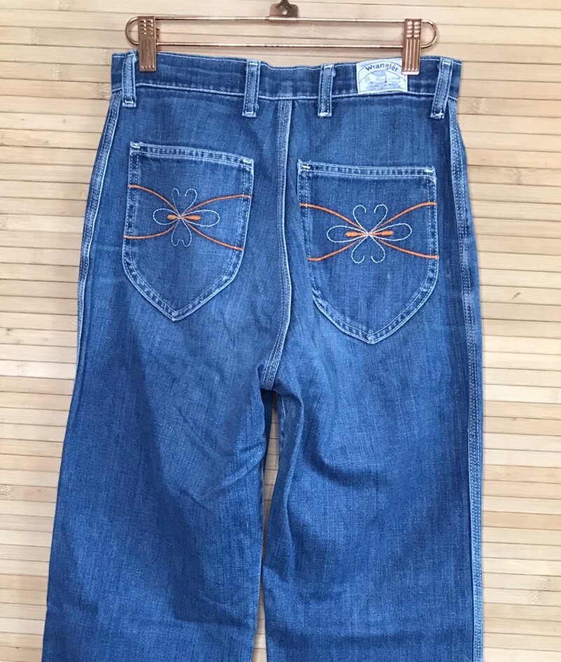 Wrangler Jeans Junior 11 Vintage 70s Born In USA Tag No Fault Jeans sz 26×31