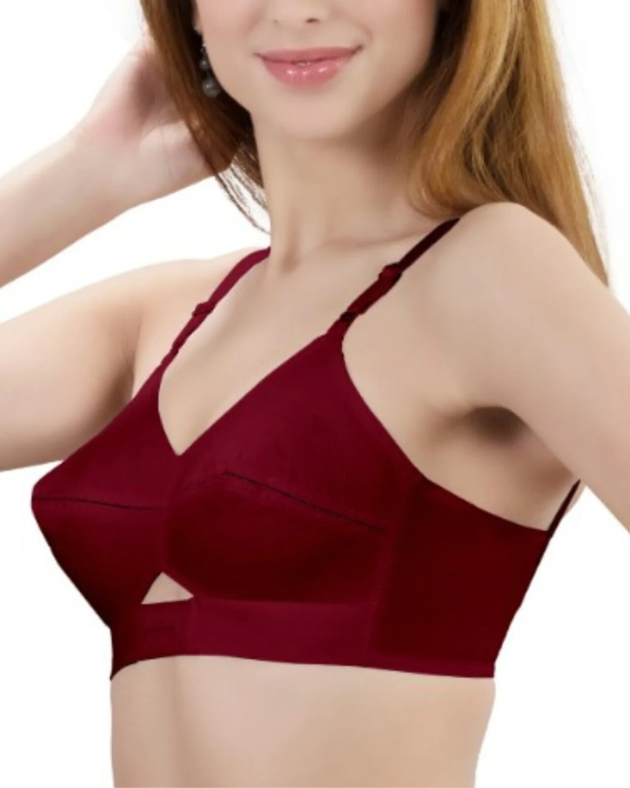 Padded Bullet Bra Organic Cotton- Vintage Retro Bra (Plus Size Available) Maroon