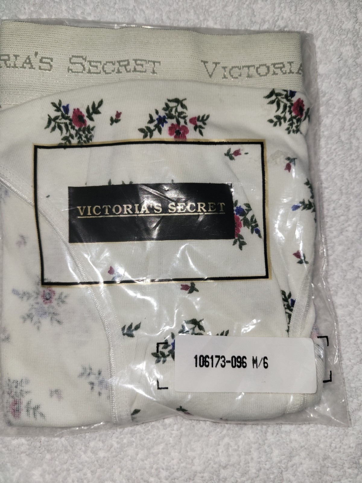 Vintage 1993 Victoria Secret Bikini Tanga Deadstock Size Medium Cotton Floral