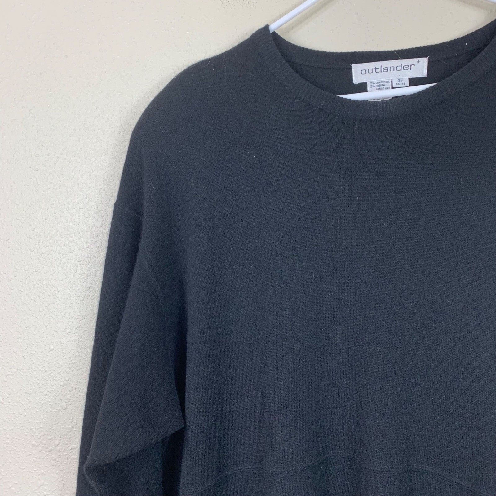 Vintage Outlander Lambswool Angora Sweater Dress Black Size 44-46