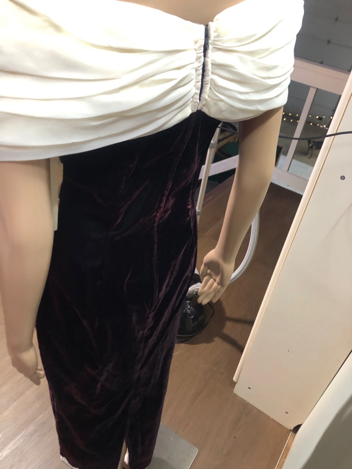 VTG Jessica McClintock Gunne Sax Velvet Cocktail Dress Off Shoulder 90s Gown 6