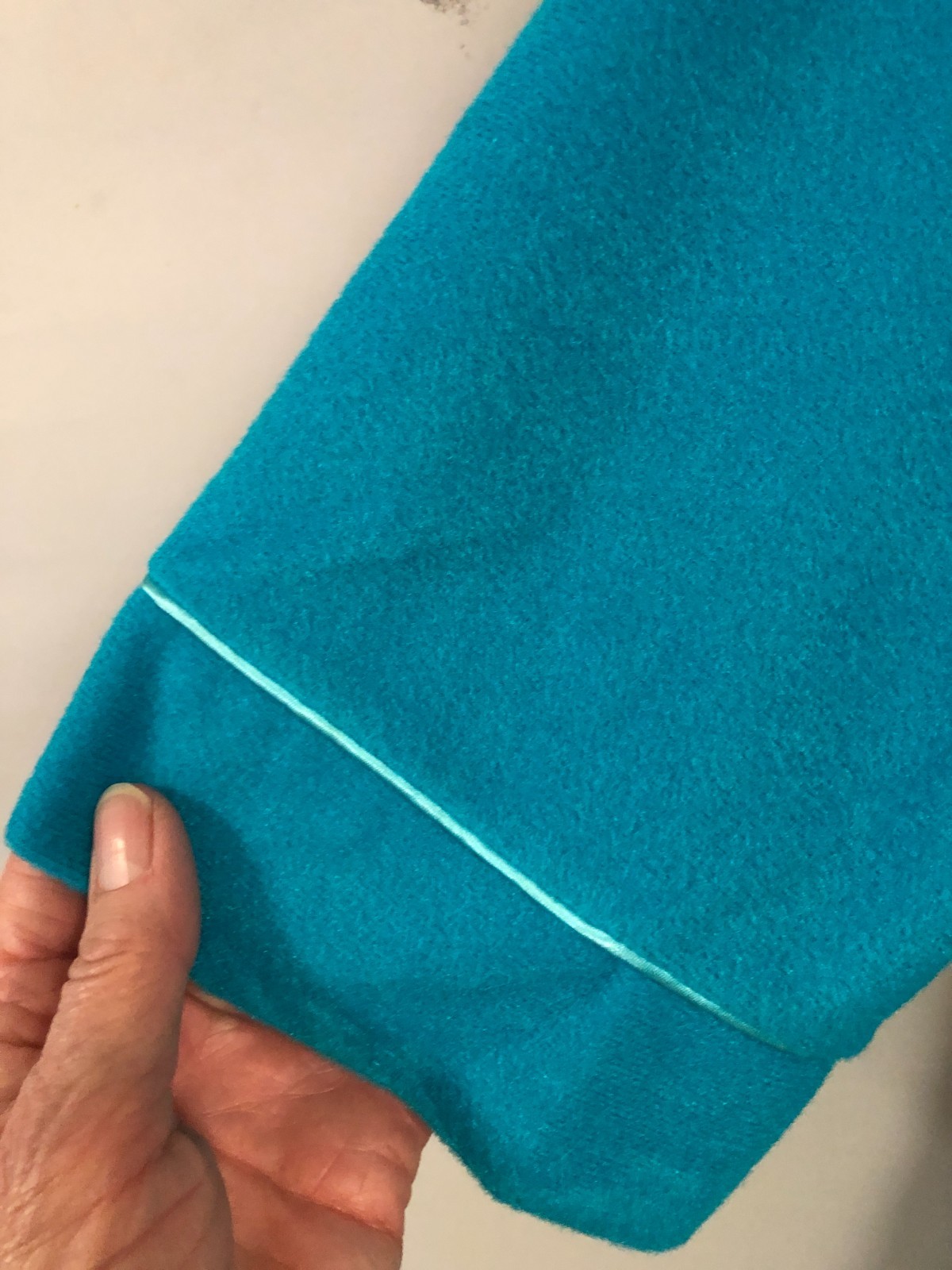 Vintage Goudchaux Soft Fleece Long Aqua Nightgown Robe Size Small Zip Closure