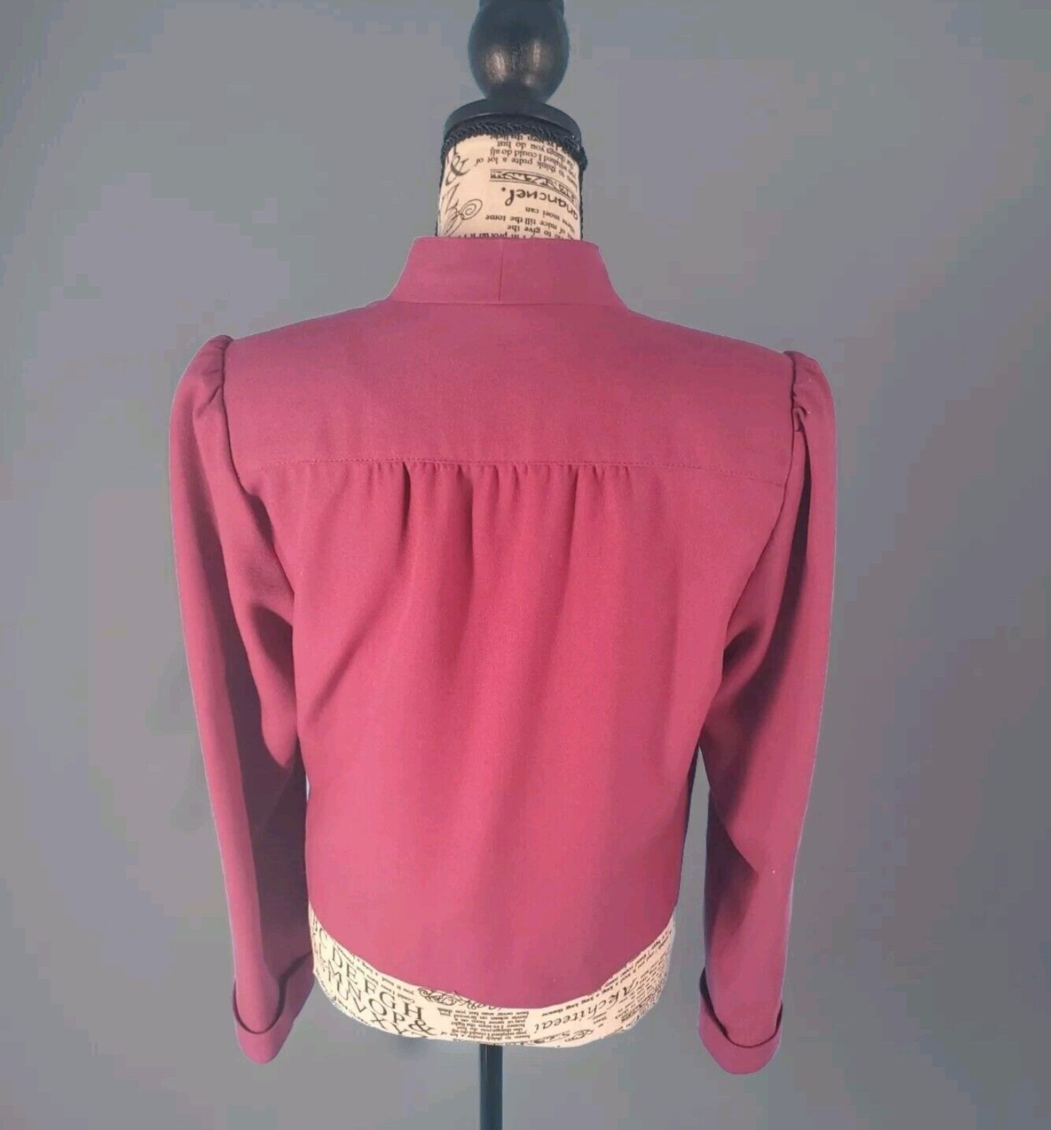 Vintage Wool Blend Blazer Union Lined Cropped Made ILGWU Purple Sz 7/8 USA