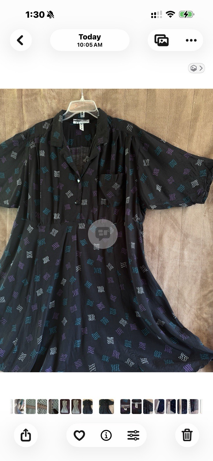 Womens black XL Vintage dress 3/4 sleeve S.L.fashions RN 67560 USA
