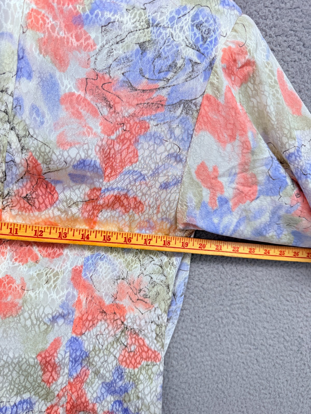 DeadStock Vtg Lori Max 80s Size 13/14 Floral Print Dress Dramatic Gathered Waist