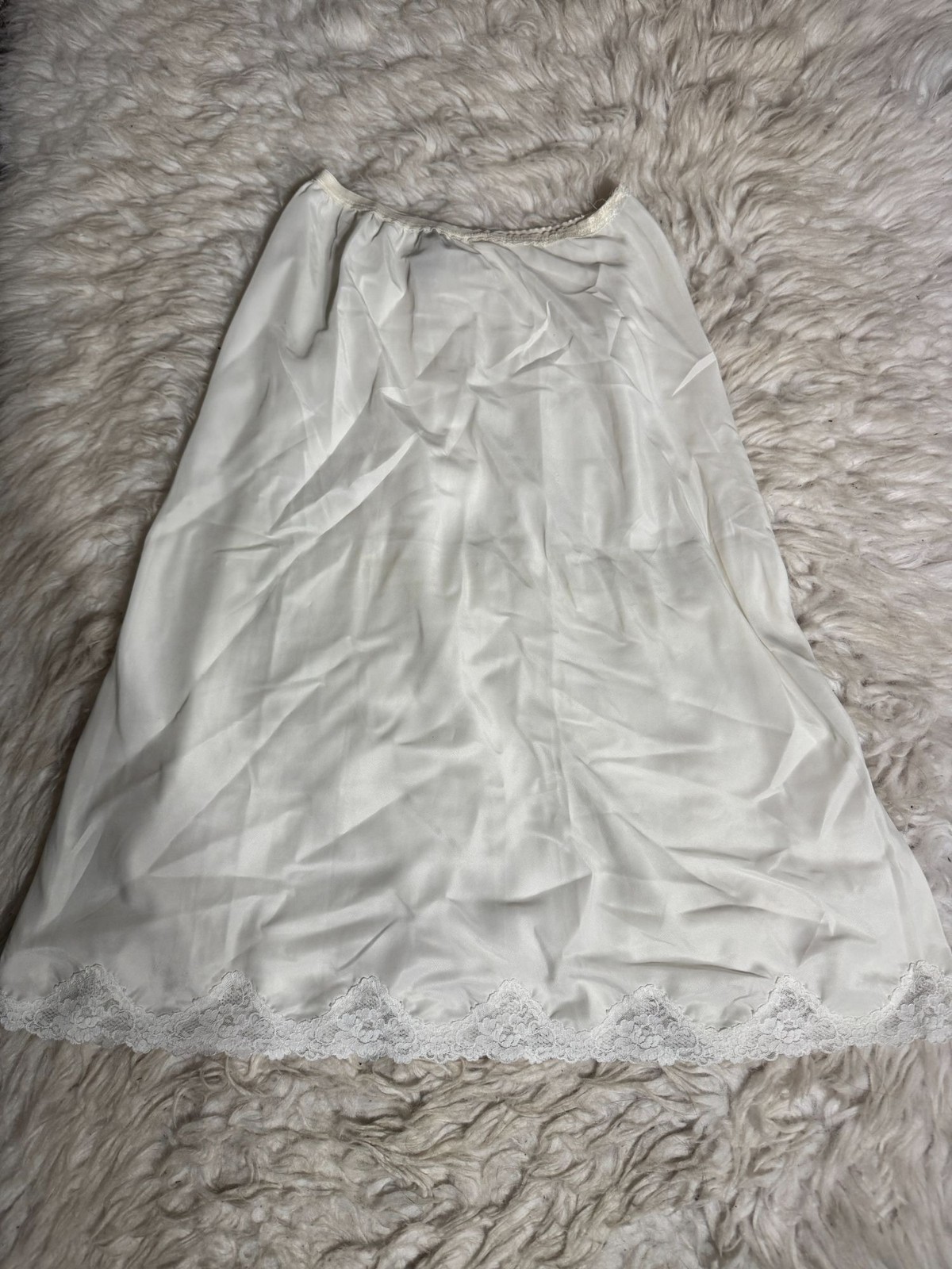Vintage Lady Lynne Womens White Half Slip Skirt S
