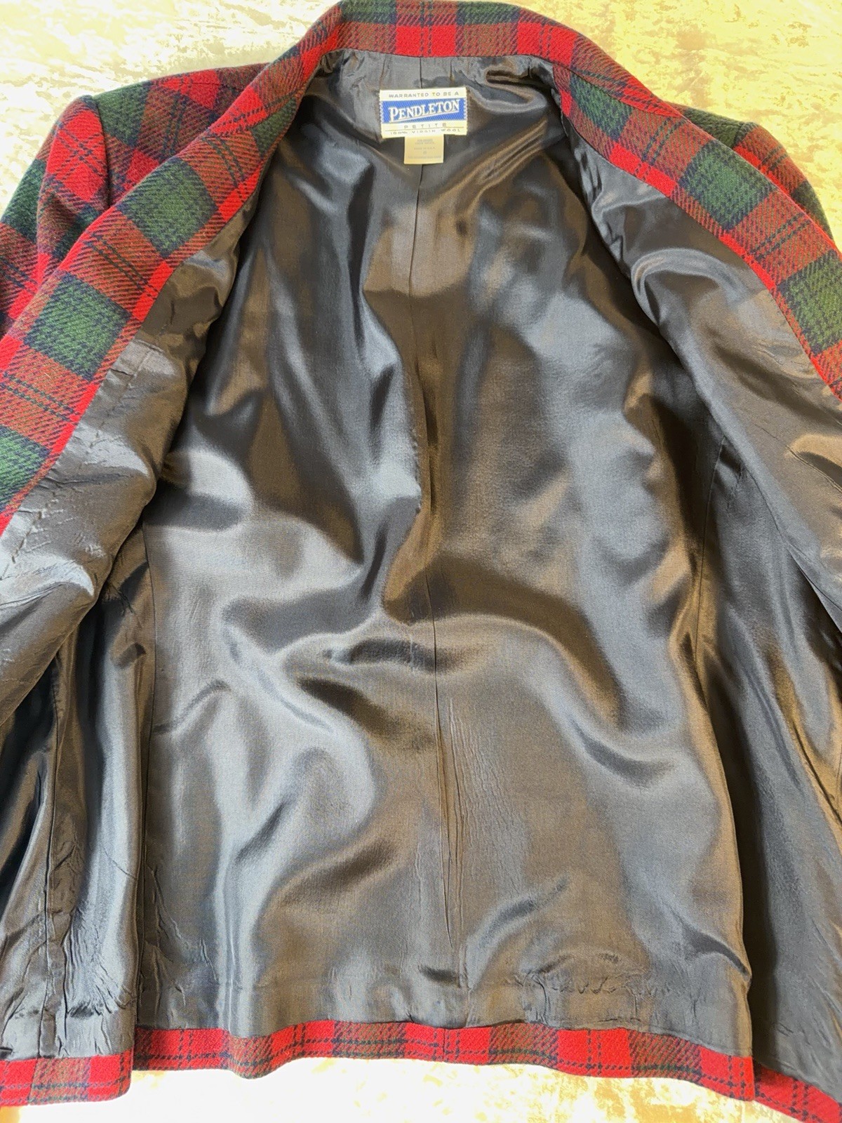 Vintage Pendleton Wool Plaid Skirt Suit Red Green Petite 8 USA Christmas
