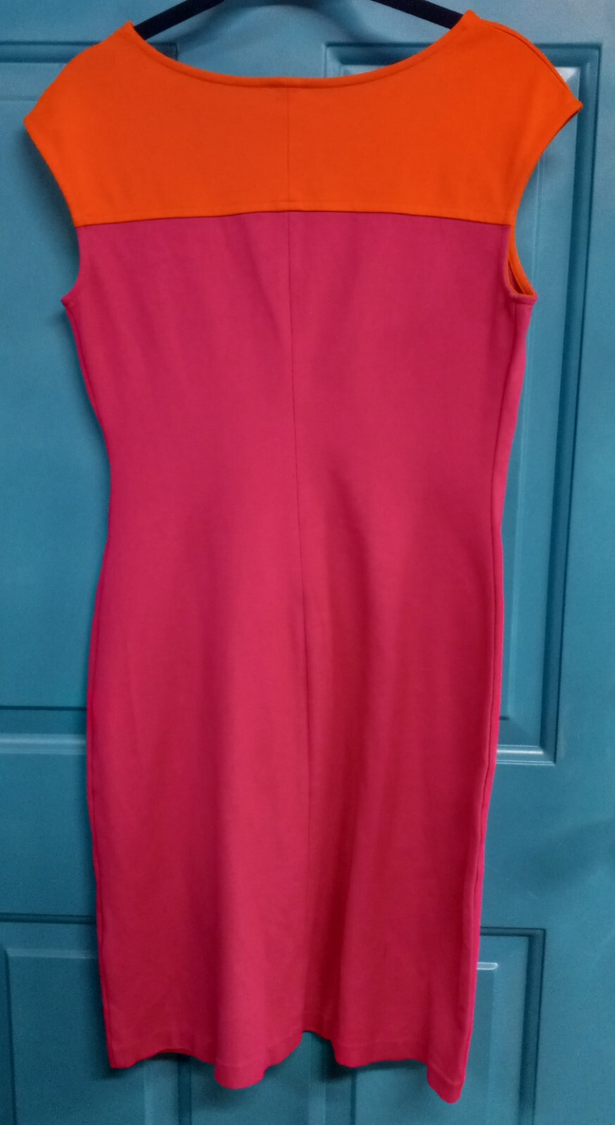 Talbots Vintage 2 Pink & Orange Rayon Nylon Spandex Shift Dress Fits Like 4/6