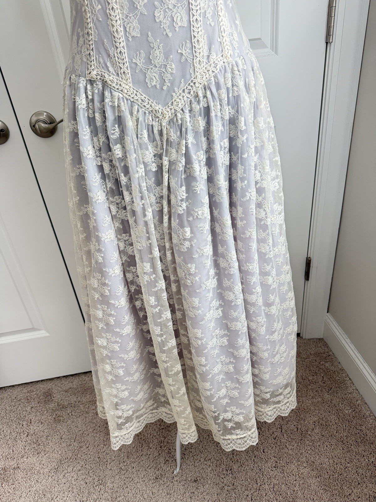 Vintage Scott McClintock Dress Lavender Size 8 Cottagecore Floral 80s PLace USA