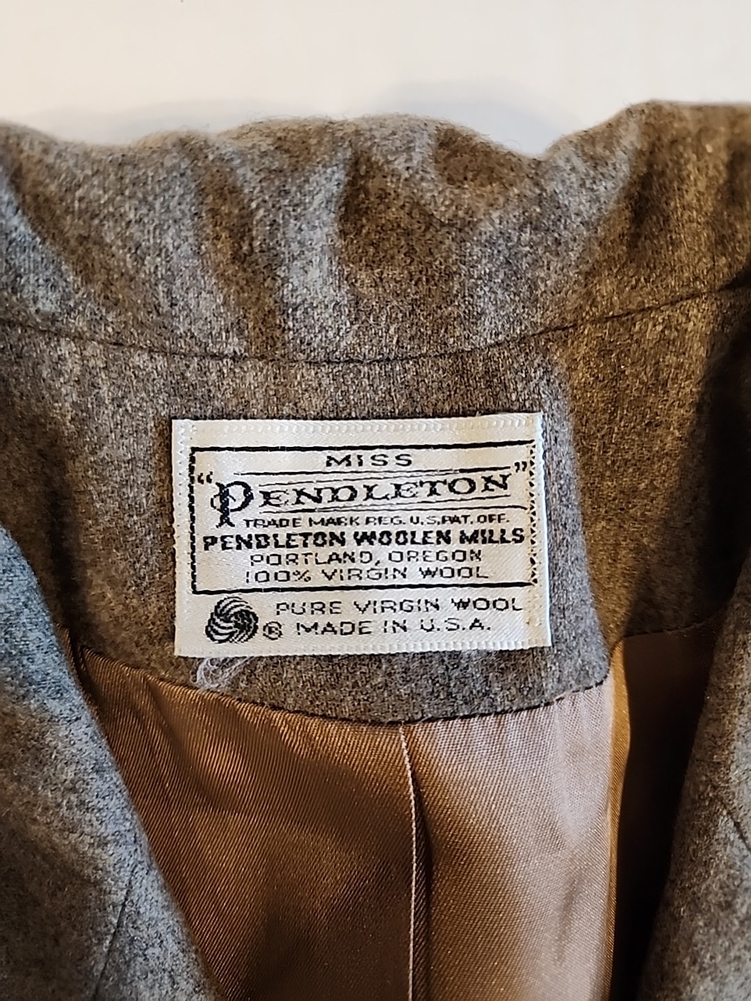 Vtg Miss Pendleton Suit Pant Jacket Set 100% Pure Virgin Wool Tweed Woolen Mills