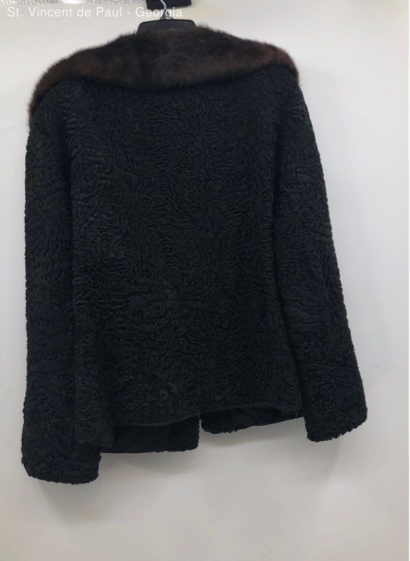 Jerome Walk & Bros Union Made Mid-Century Boiled Lambs Wool & Mink Cowl Coat 52&Prime;