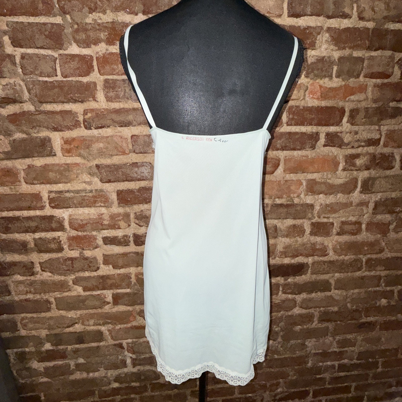 Vintage 1950s Warner’s Nylon Slip Set Ivory & Blue Lace Trims Trousseau Lot of 2