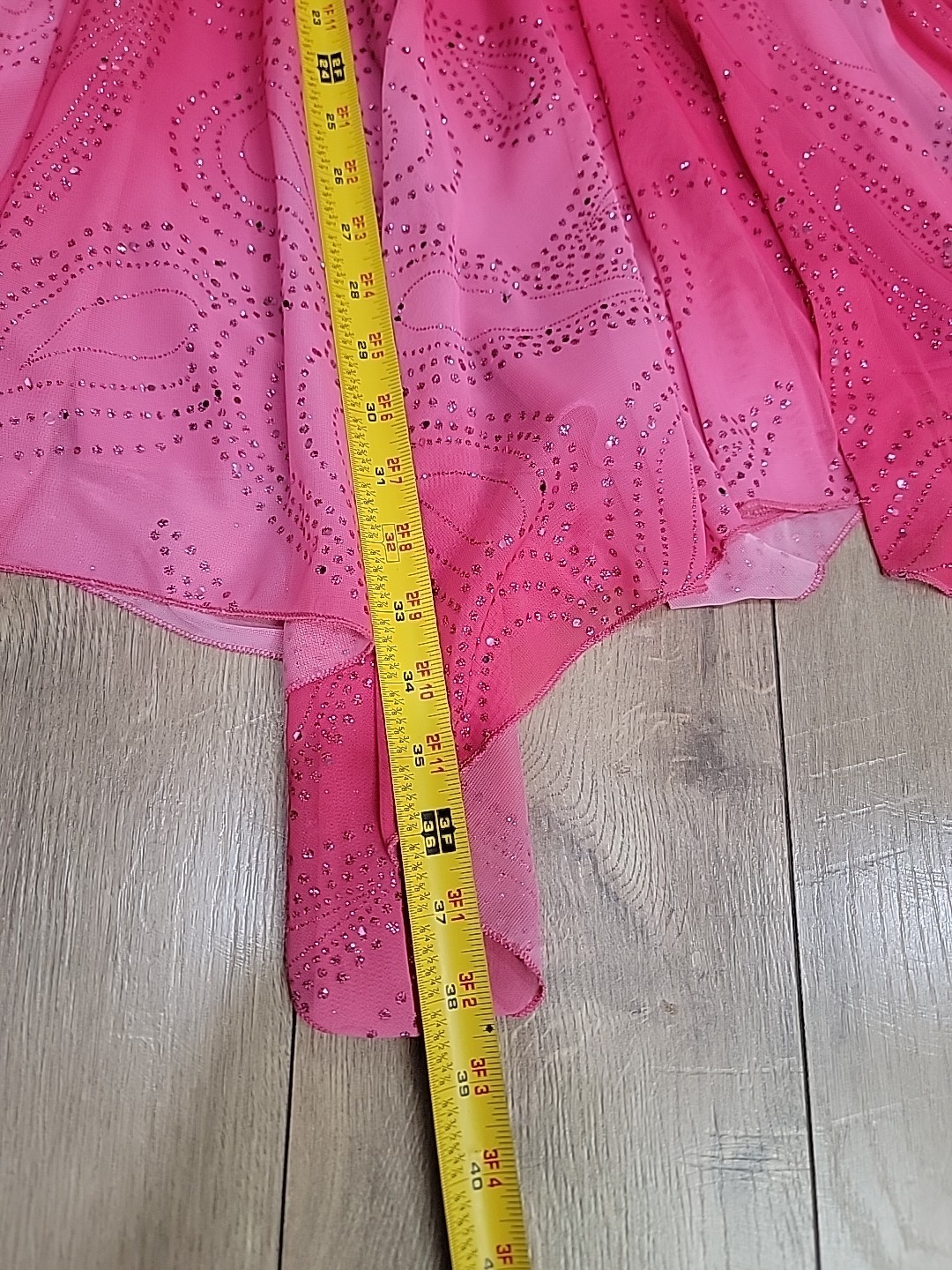 Y2K Taboo Pink Ombre Glitter Dress Asymmetrical Hem Halter Midi VTG 2000s Medium