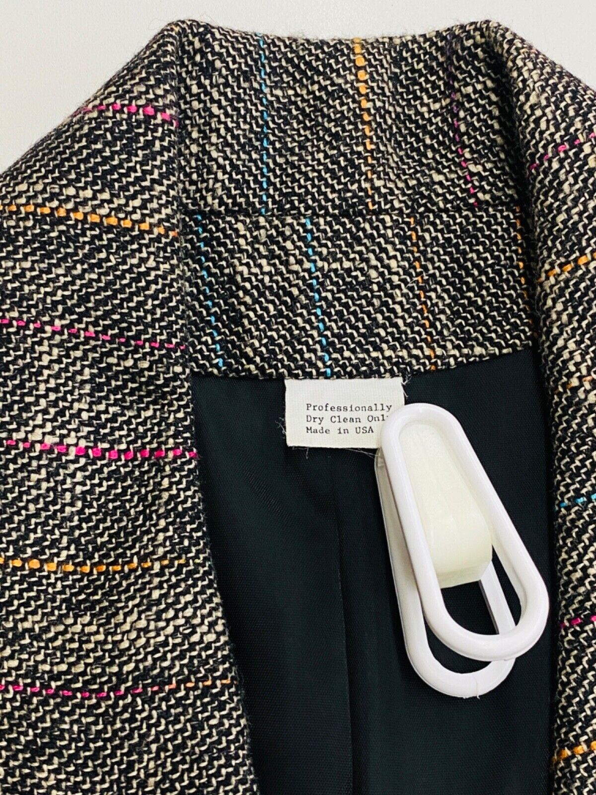 Vintage 1980s gray jacket, Victorian style wool rainbow blazer tailored S