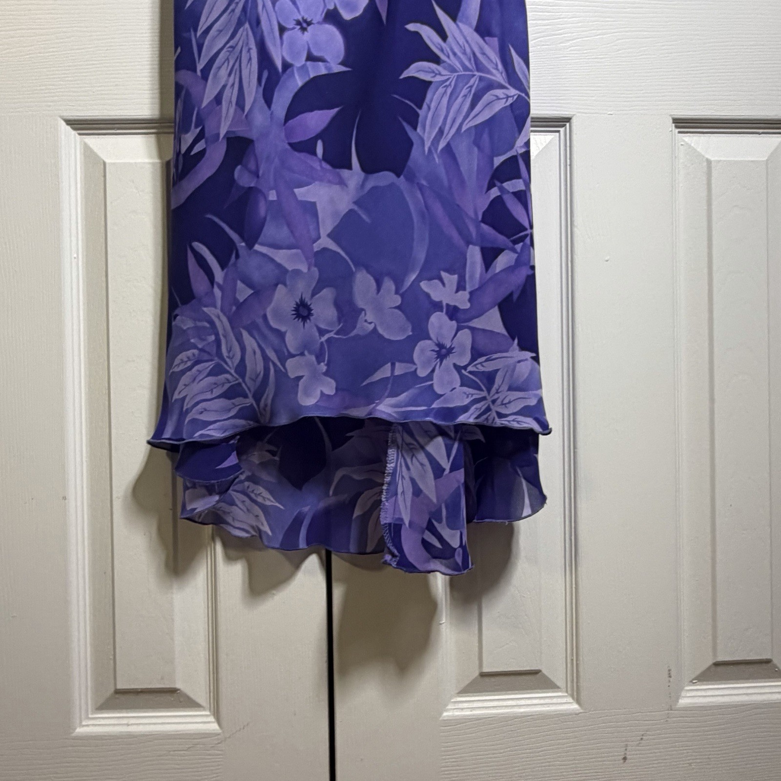 Vintage Steppin Out Purple Floral Dress Size 8/10 Formal Lace Back 90s Y2K