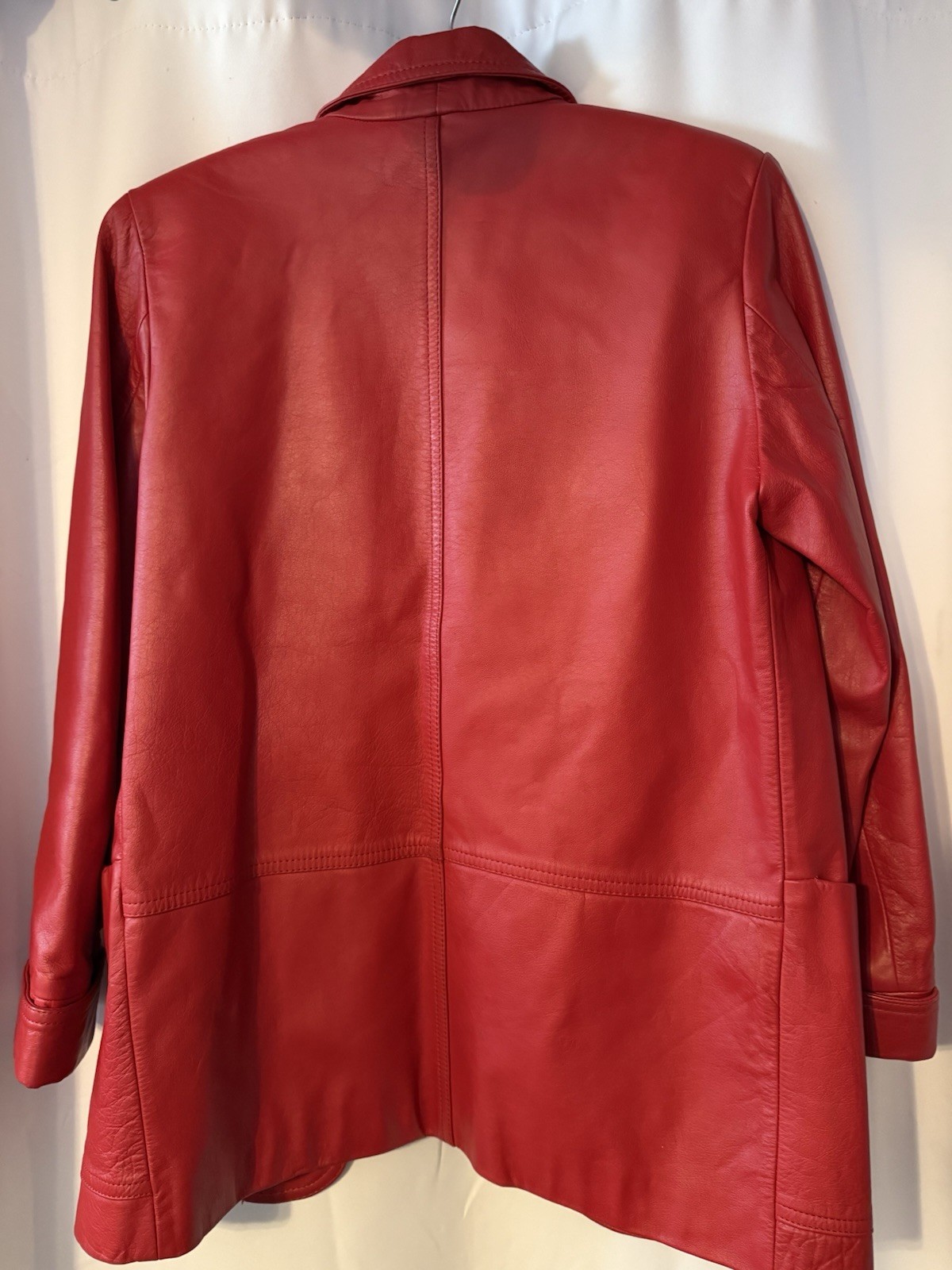 VTG Winlit Special Edition Red Leather Blazer Jacket Women’s Size P/S (A135)