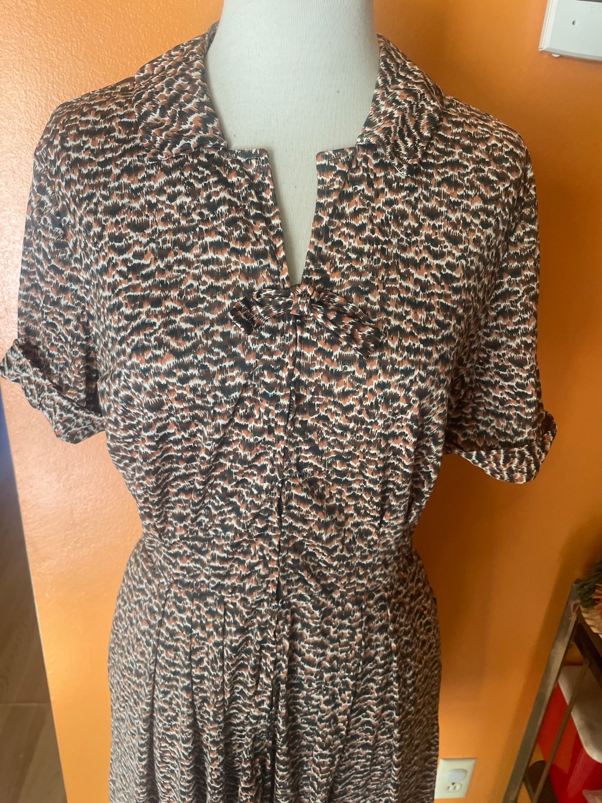 Vintage Nylon Jersey Front Zip Day Dress 1950s 50s 1960s 60s Sz m Mad Men