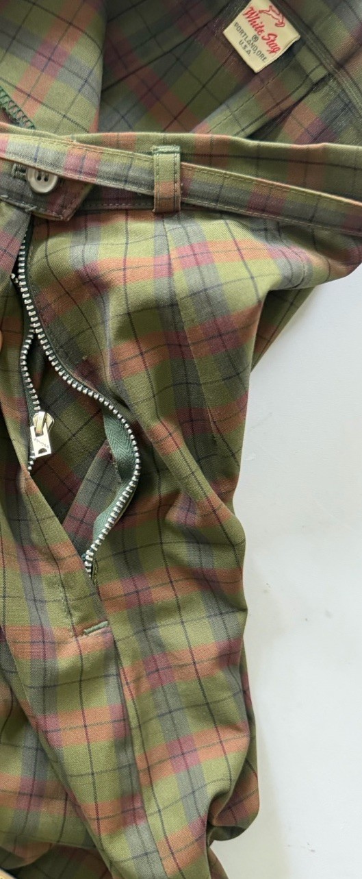 Vtg 50s White Stag Plaid Shirtwaist Dress 38” Bust Broken Zip 23&Prime; Waist