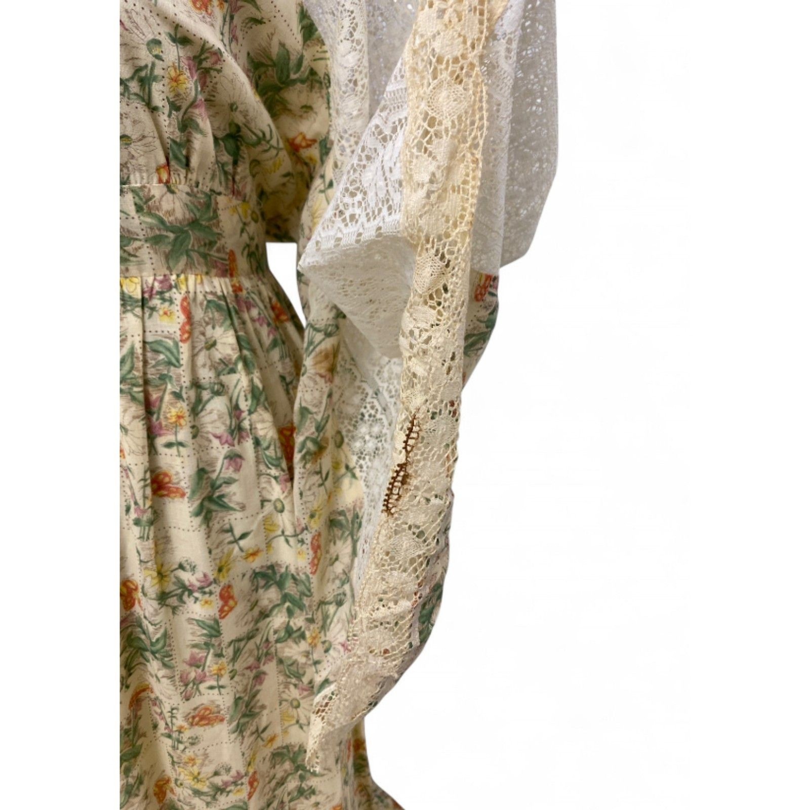 Whimsigoth Cottagecore Feminine Boho Festival Maxi Dress Lace Bell Sleeves