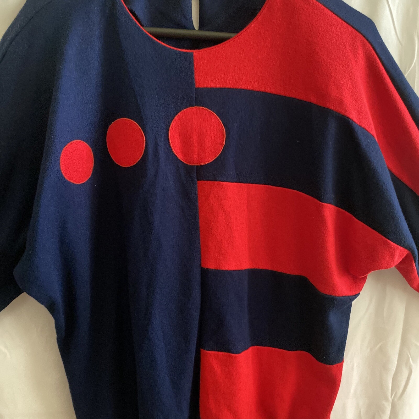 Vintage Graff Californiawear Pullover Lightweight Sweater Top Blue And Red 70’s