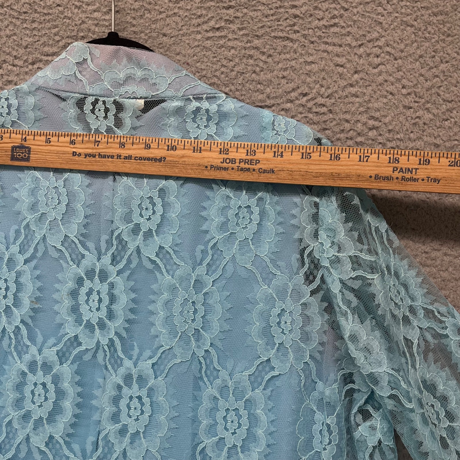 True Vintage Dress Womens 16 Baby Blue Lace Shift Sheer 60&rsquo;s 70&rsquo;s Retro Wedding