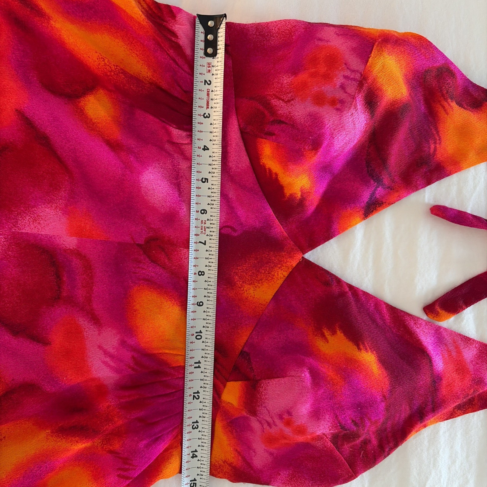 Vintage 70’s Hawaiian Halter Maxi Dress Hot Pink/Orange Tiki Polynesian Size Med