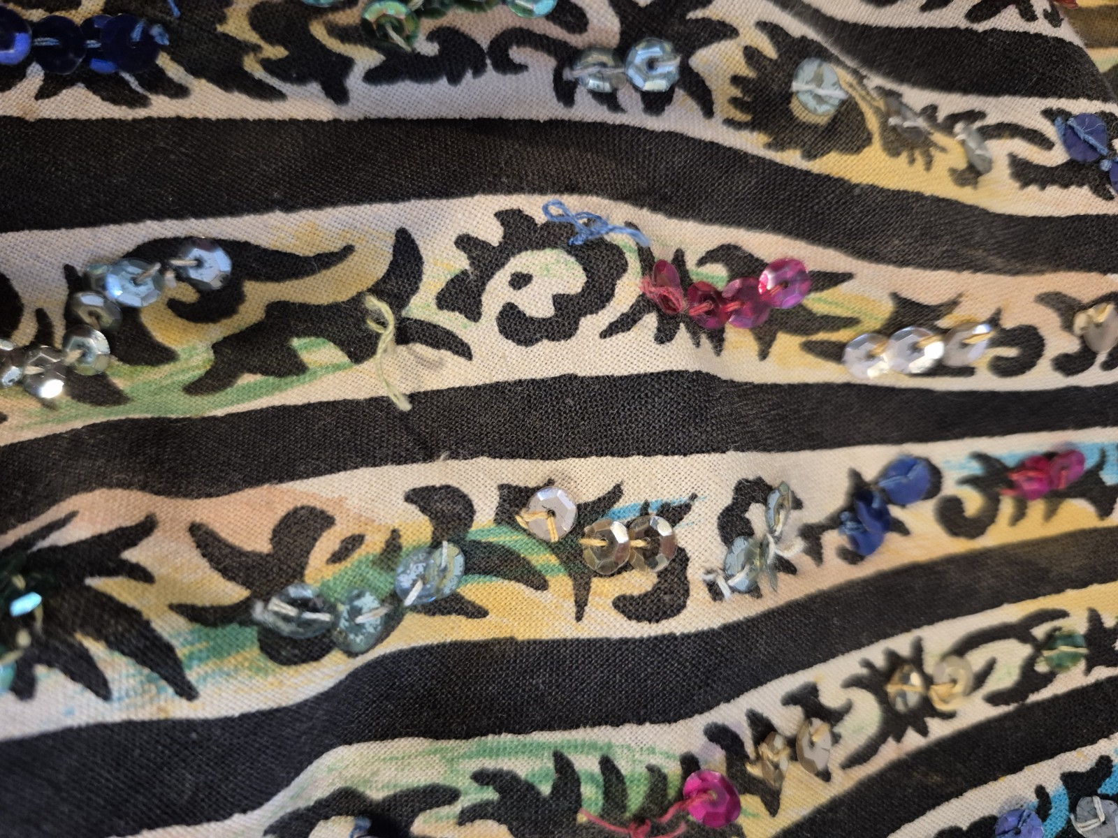 Vintage Maya De Mexico Original Circle Skirt Sequins
