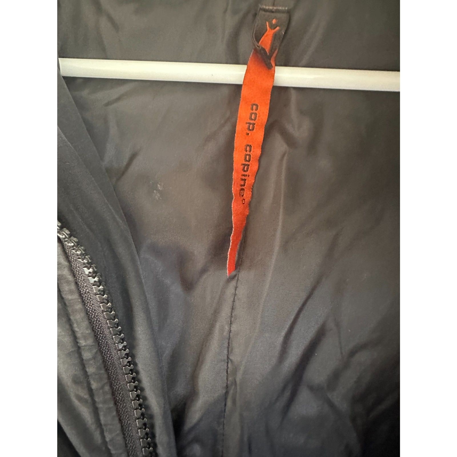 Archive Cop. Copine Paris French Text Avant Garde Long Hooded Coat Jacket