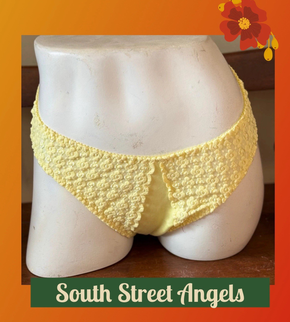 VINTAGE OLGA ~ YELLOW ~ SIMPLY PERFECT LACE HI-KINI PANTIES ~ SiZE MEDIUM