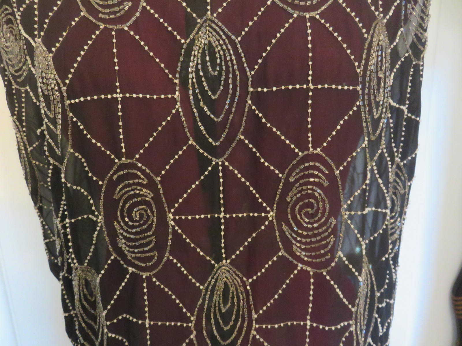 UNBRANDED Beaded Flapper Dress Sheer BLACK Vintage Antique 1920&rsquo;s