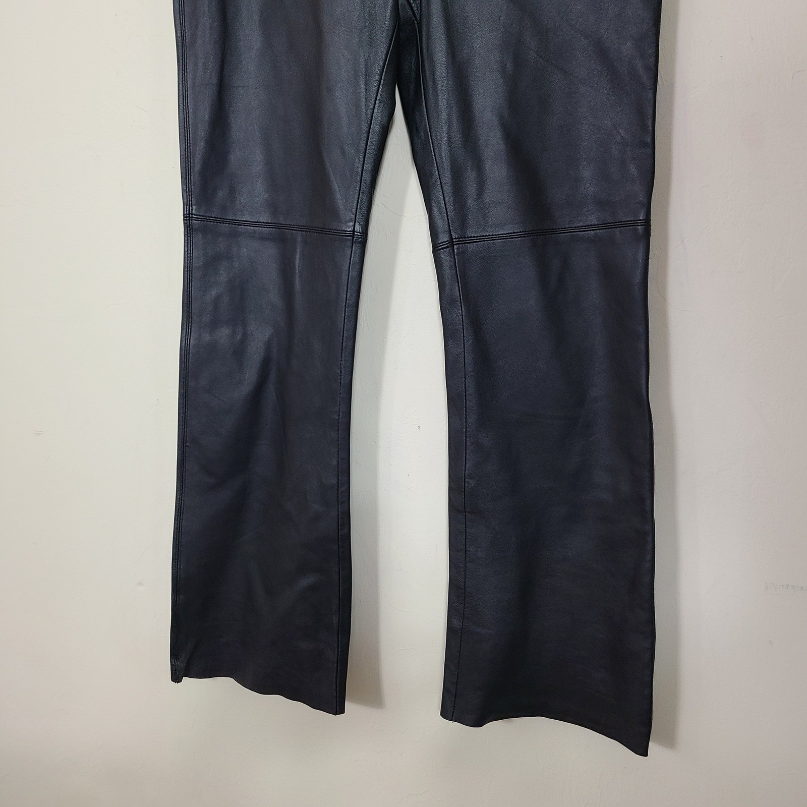 EXPRESS Black Leather Womens 9/10 Pants Biker Moto Rockstar Gf 90s Edgy Grunge